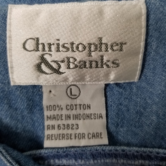 CHRISTOPHER & BANKS DENIM DRESS - Picture 3 of 8